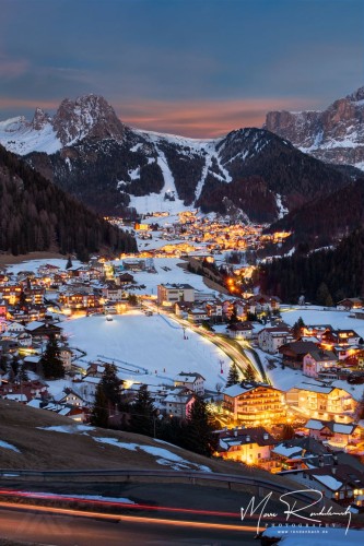 Sonnenuntergang in Santa Christina Dolomiten